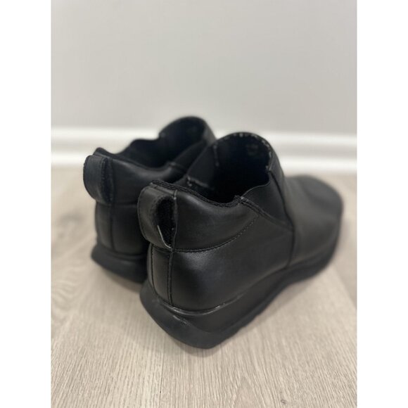 GBX Boots Mens Size 12 Black Leather Slip On Chelsea Ankle Square Toe Comfort - Picture 4 of 9